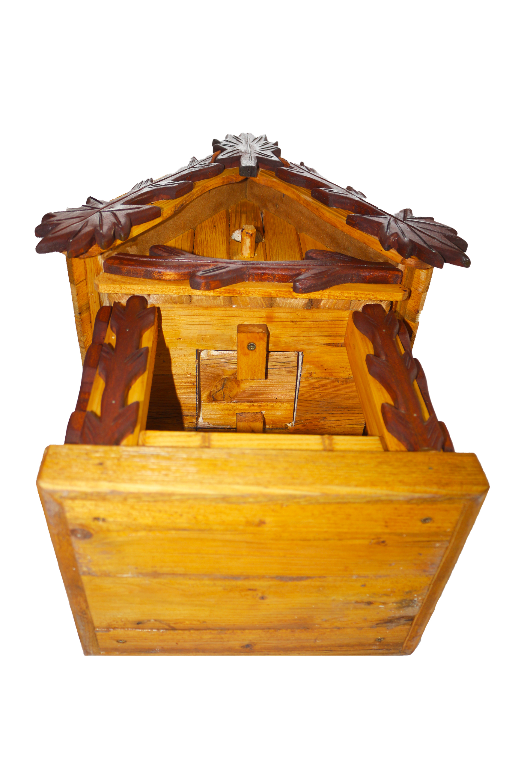 Massive birdhouse with bird feeder - bright with ornaments (3)