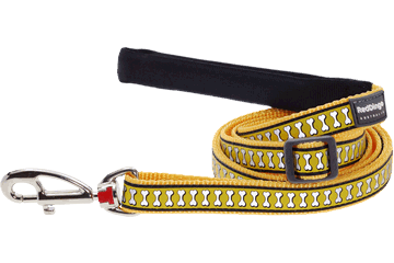 Red Dingo Reflective leash pattern cubes yellow, 18mm, 1-1,8m