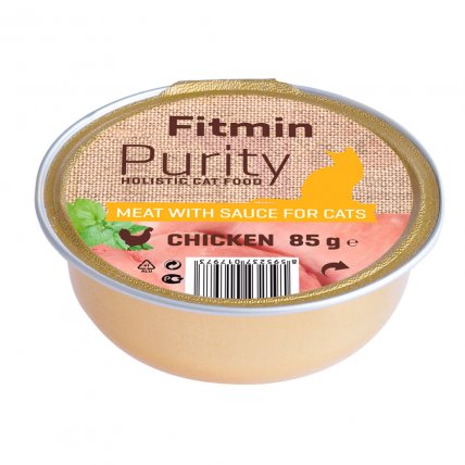 Prémiové vlhké krmivo pro kočky Fitmin Purity s kuřecím masem. Balení 85 g.