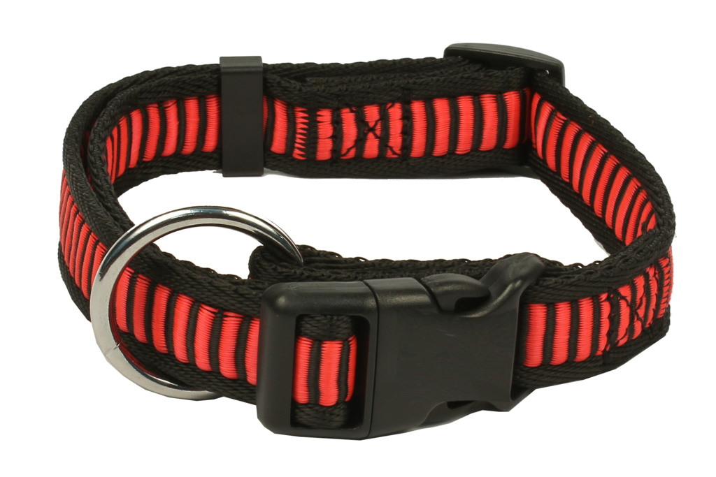 B&F Strap collar, ladder 1,5x30-50cm red