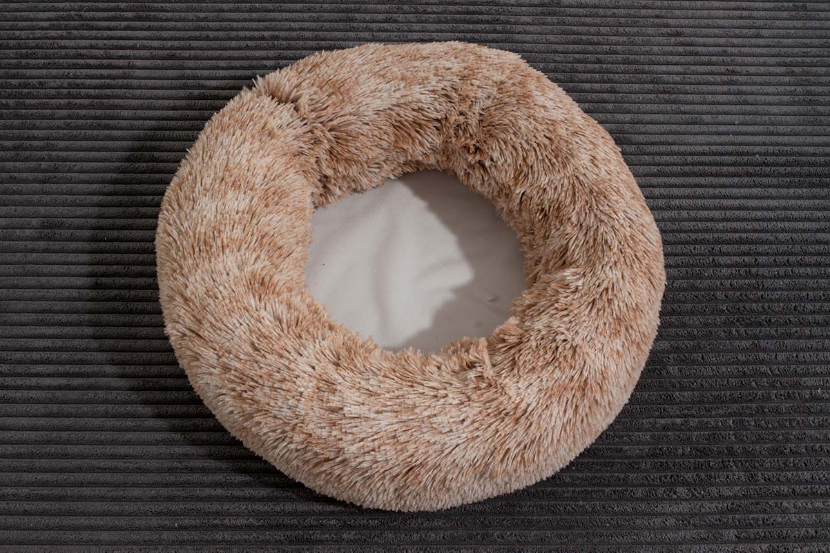 Rajen Komfy round cat bed, light brown 50cm