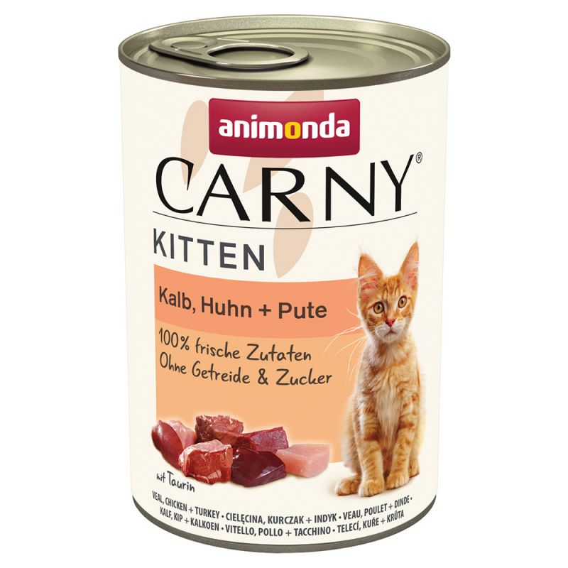 Animonda Carny Kitten telecí, kuřecí & krutí 400g