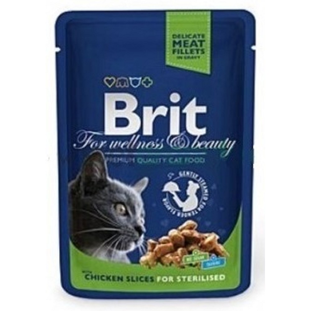 Brit Premium Cat Sterilised Chicken Fillets & Gravy 100g