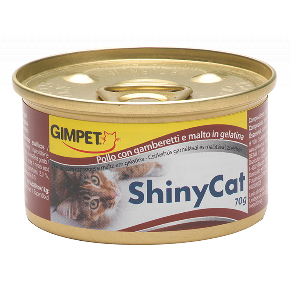 GimPet ShinyCat kuře & krevety & maltóza 70g