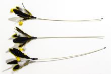 Tease for cats with black-gold feathers 1pc (various colors)