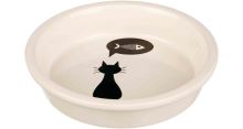 Trixie Ceramic bowl with a black cat, with a 0.25 l / 13cm rim