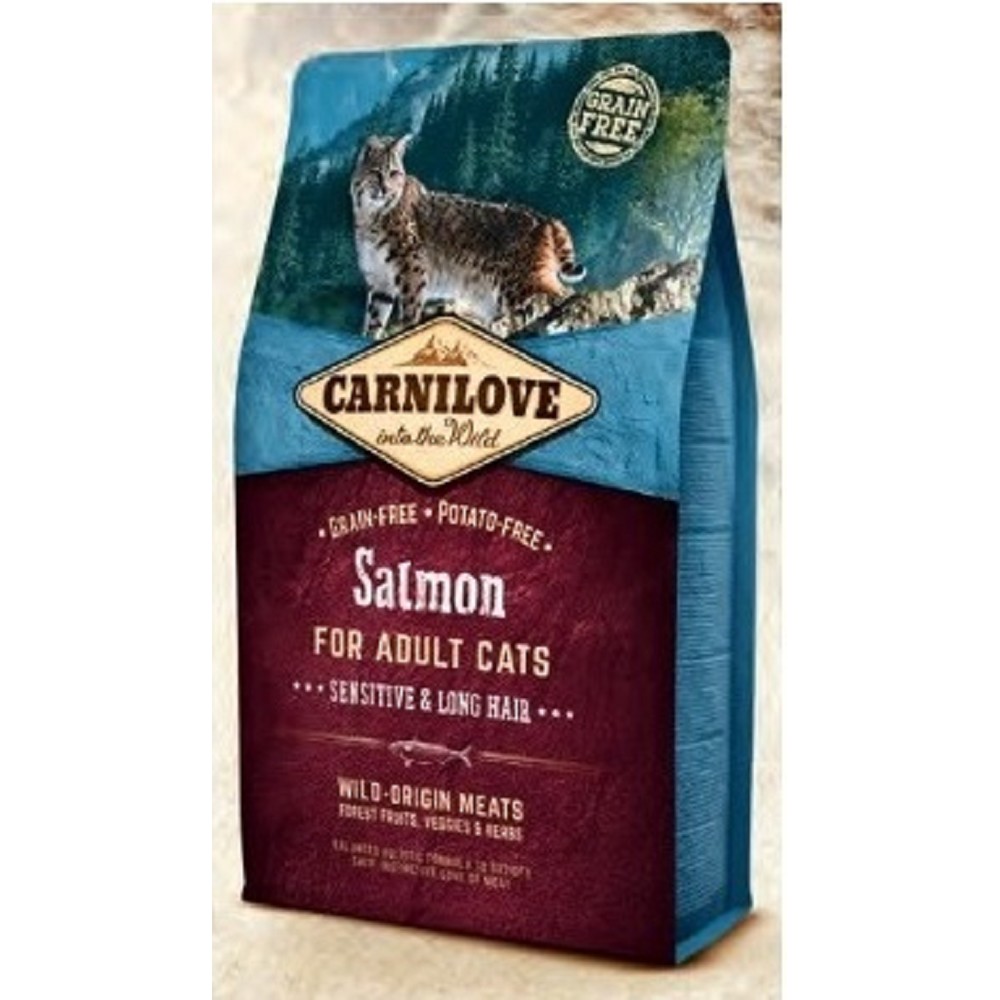 Carnilove Cat Salmon Adult Sensitive & Long Hair 6kg