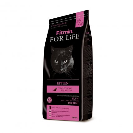 Kvalitní krmivo pro březí kočky a koťata Fitmin for Life. Balení 400 g.