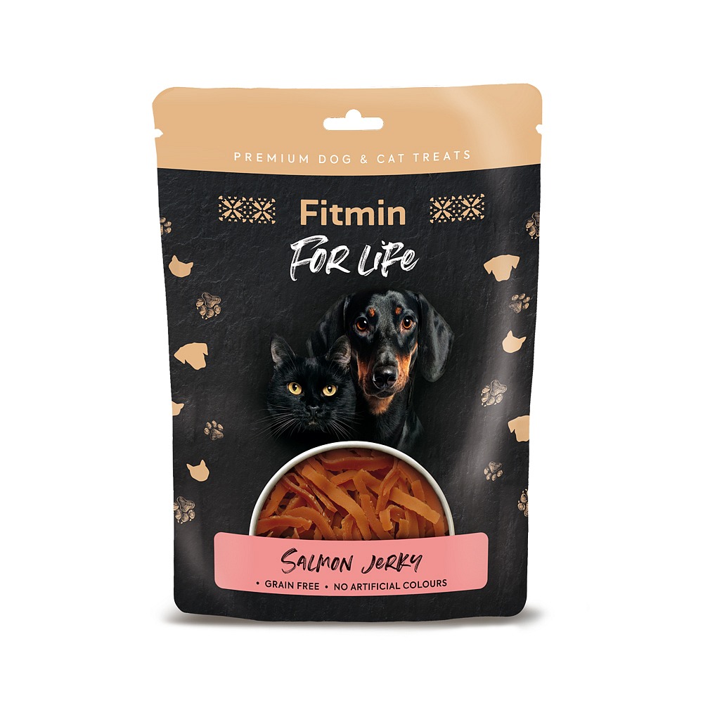 Fitmin For Life Jerky salmon delicacy for dogs and cats 70g