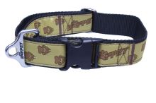 B&amp;F Strap collar, paws BAF 4x43-74cm brown