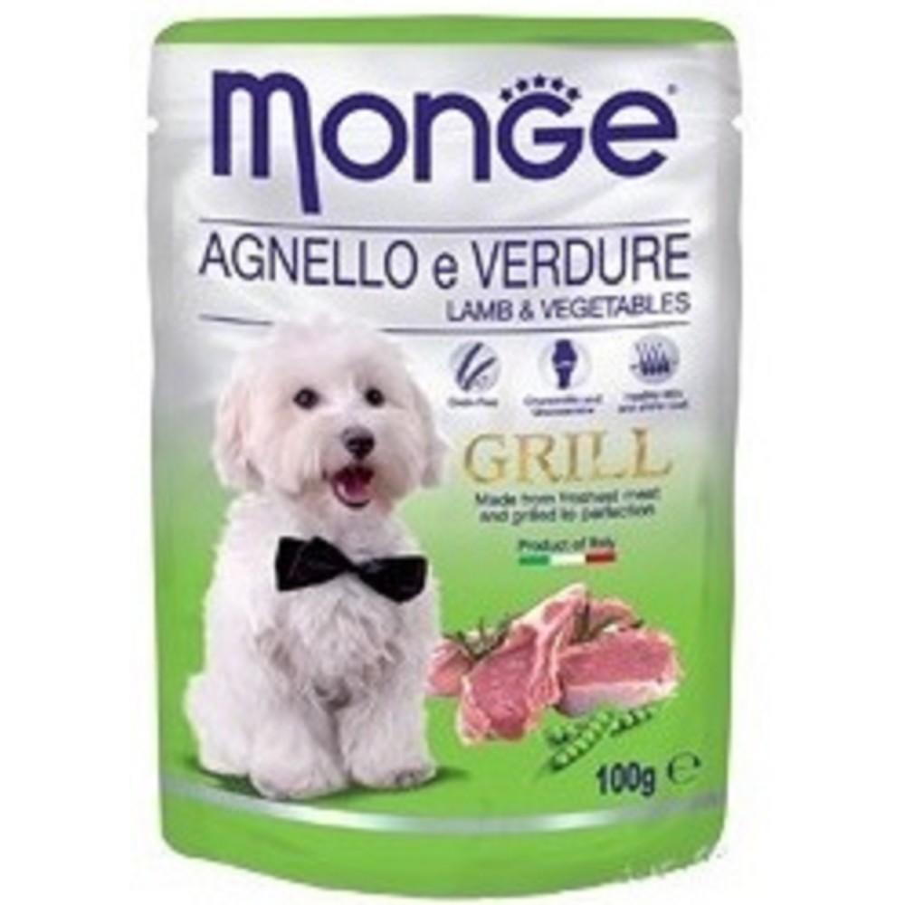 Monge Grill Dog jehněčí se zeleninou 100g