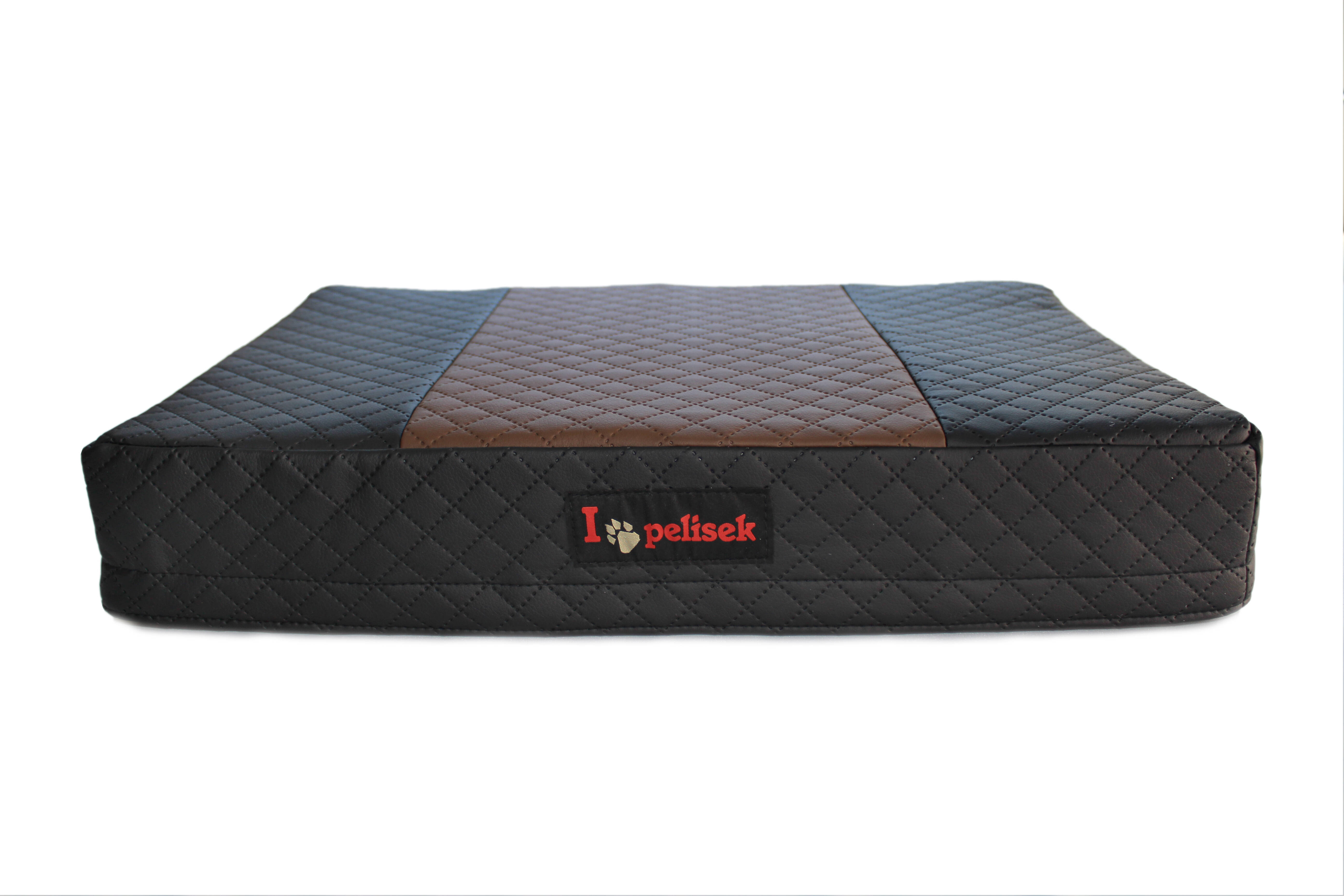Orthopedic medical mattress for dog / cat I-pelisek ECO leather Blaxk x Brown