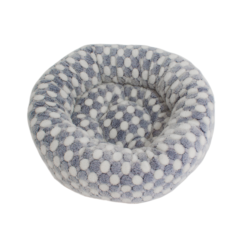 Rajen round cat bed 50cm, checkered cream on grey