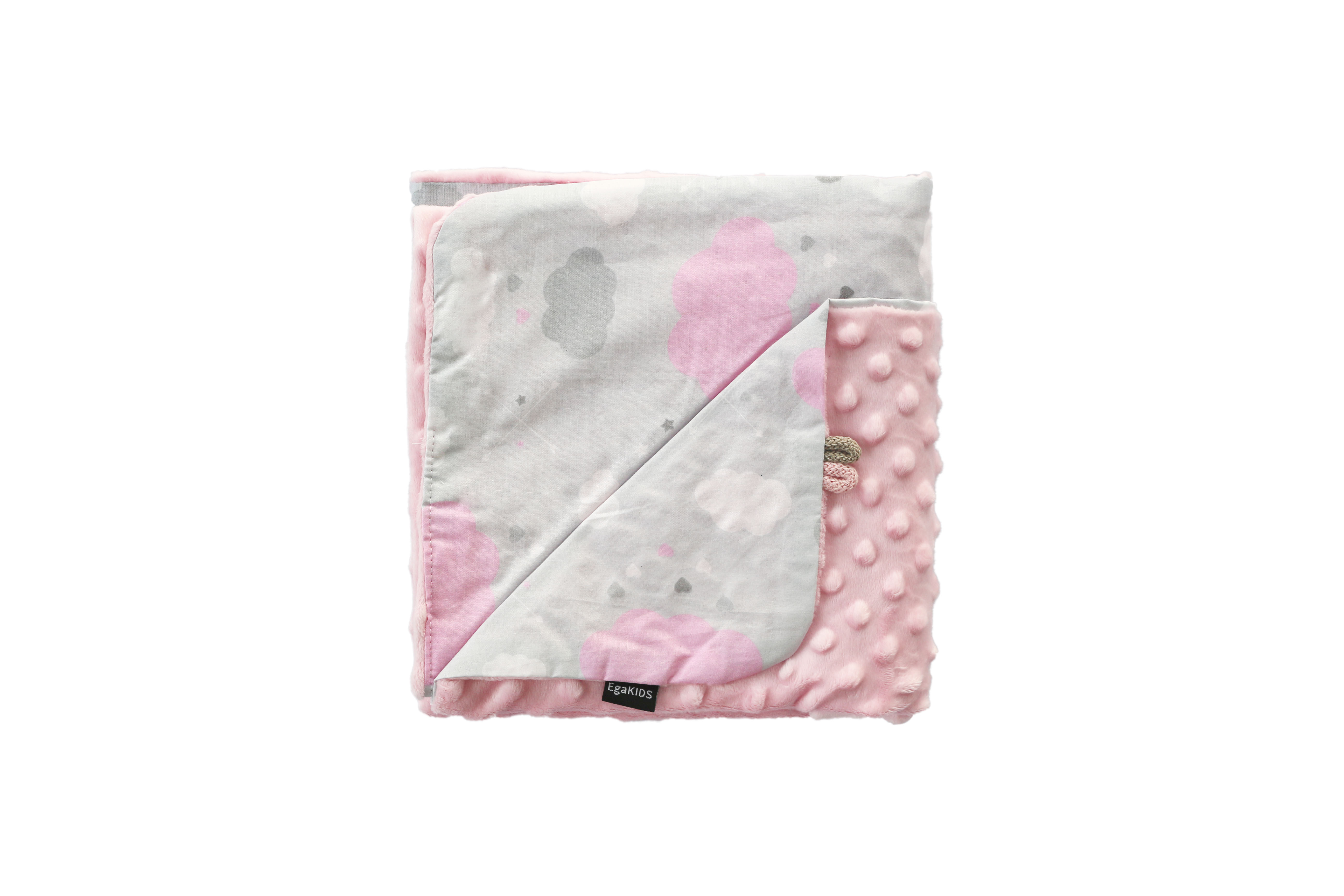 Ega Kids bavlněná deka růžová minky, mrak 80x90cm